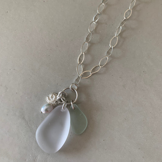 Silver Cluster Charm Necklace